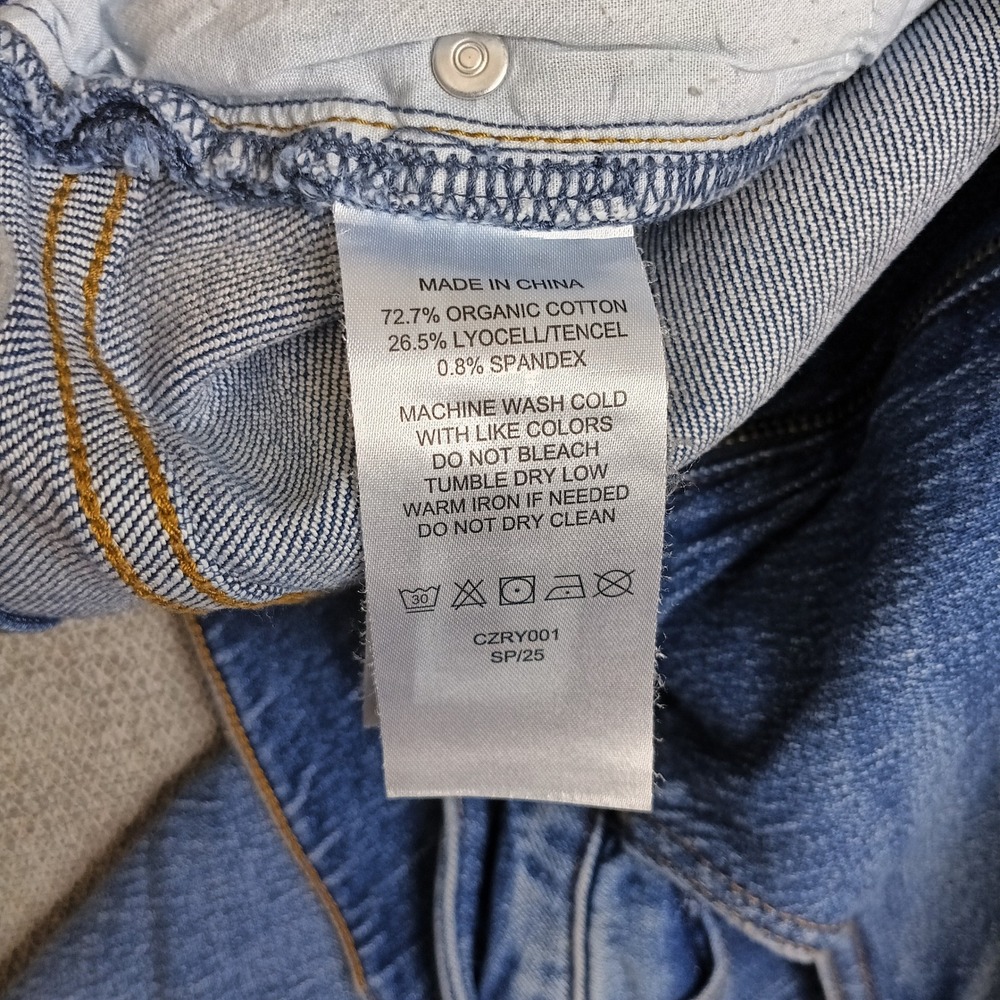 Quince Wide Leg Jeans Womens 28 Blue Excellent Organic Cotton Blend High Rise - Picture 5 of 8